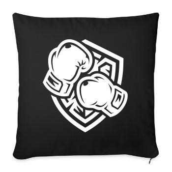 Gants de boxe Armoiries Boxe - Housse de coussin décorative 45 x 45 cm - noir - Devant