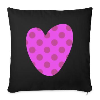 Motif Points de cœur Amour Amour Joie de vivre - Housse de coussin décorative 45 x 45 cm - noir - Devant