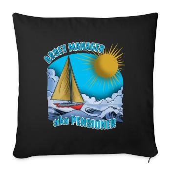 Gestionnaire d’actifs alias Retraité - Housse de coussin décorative 45 x 45 cm - noir - Devant