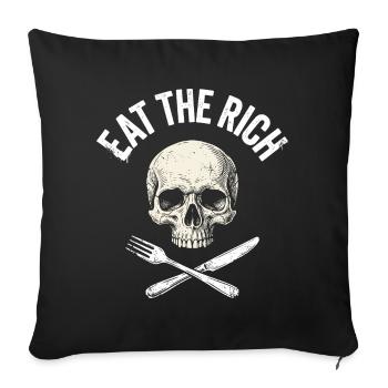 Mange le crâne riche - Housse de coussin décorative 45 x 45 cm - noir - Devant