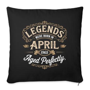 April 1965 Birthday Gift Awesome since April - Sofa pillowcase 17,3'' x 17,3'' (45 x 45 cm) - black - Front