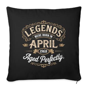 Cadeau Anniversaire Avril 1968 Génial depuis Avril - Housse de coussin décorative 45 x 45 cm - noir - Devant