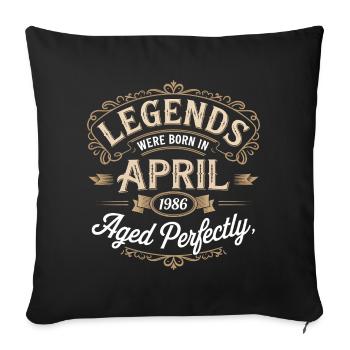 Cadeau Anniversaire Avril 1986 Génial depuis Avril - Housse de coussin décorative 45 x 45 cm - noir - Devant