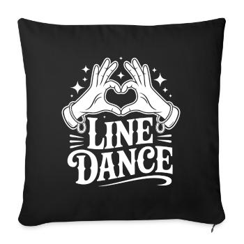 Amour de la danse en ligne - Housse de coussin décorative 45 x 45 cm - noir - Devant