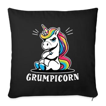 Grumpicorn Rainbow Unicorn Fun Humor Funny - Sofa pillowcase 17,3'' x 17,3'' (45 x 45 cm) - black - Front