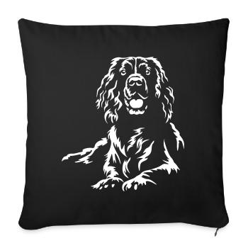 Englischer Springer Spaniel "Black Edition" - Sofakissenbezug 45 x 45 cm - Schwarz - Vorne
