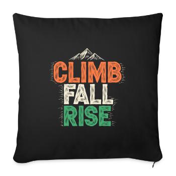 Grimpe Tombe Remonte – Montagne - Housse de coussin décorative 45 x 45 cm - noir - Devant