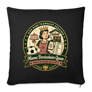 Mama Vereinsheim Queen - Sofakissenbezug 45 x 45 cm - Schwarz - Vorne