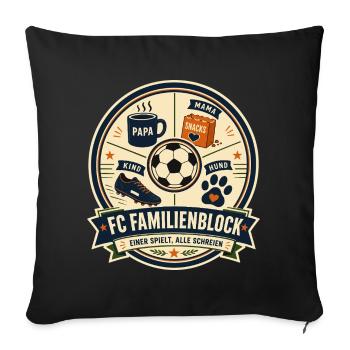 FC Familienblock - Sofakissenbezug 45 x 45 cm - Schwarz - Vorne