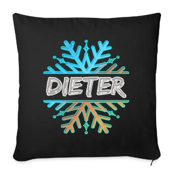 First name Dieter - Sofa pillowcase 17,3'' x 17,3'' (45 x 45 cm) - black - Front