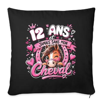 Hello Twelve 12 Ans Est 2014 Anniversaire - Housse de coussin décorative 45 x 45 cm - noir - Devant