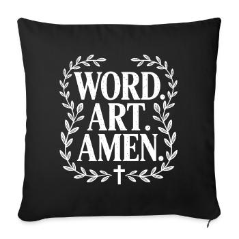 Croix d’Art du Mot du Patrimoine - Housse de coussin décorative 45 x 45 cm - noir - Devant