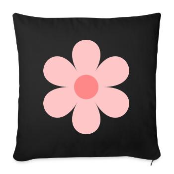 Pastel Flower Central Flower - Sofa pillowcase 17,3'' x 17,3'' (45 x 45 cm) - black - Front