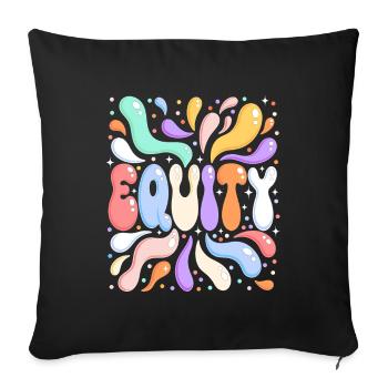 EQUITY Lettres Bulles Colorées et Splash - Housse de coussin décorative 45 x 45 cm - noir - Devant