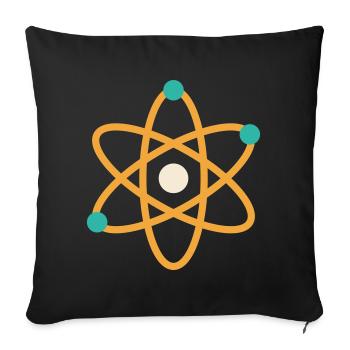 Atom - Physics Chemistry Science Nerd Teacher - Sofa pillowcase 17,3'' x 17,3'' (45 x 45 cm) - black - Front