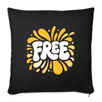 Liberty in Pop Yellow Shards - Sofa pillowcase 17,3'' x 17,3'' (45 x 45 cm) - black - Front