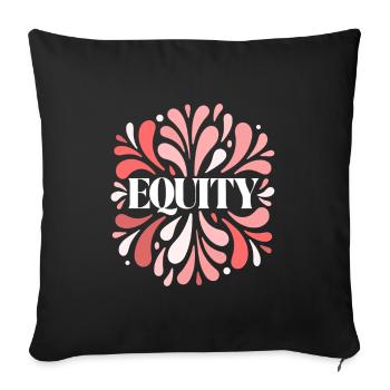 Équité florale explosion de motifs rouge - Housse de coussin décorative 45 x 45 cm - noir - Devant