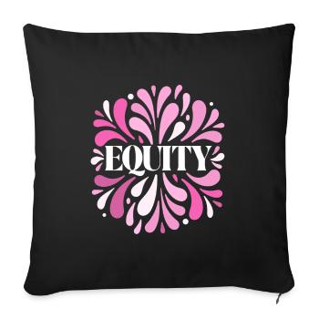 Equity in white and bright pink - Sofa pillowcase 17,3'' x 17,3'' (45 x 45 cm) - black - Front