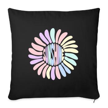 Spirale Pastel Sunshine soleil - Housse de coussin décorative 45 x 45 cm - noir - Devant