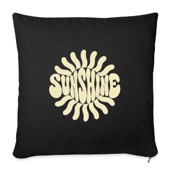 Psychedelische Sonnenstrahlen - Sofakissenbezug 45 x 45 cm - Schwarz - Vorne