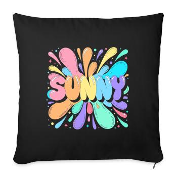 Sunny Splash Lettres Multicolores - Housse de coussin décorative 45 x 45 cm - noir - Devant