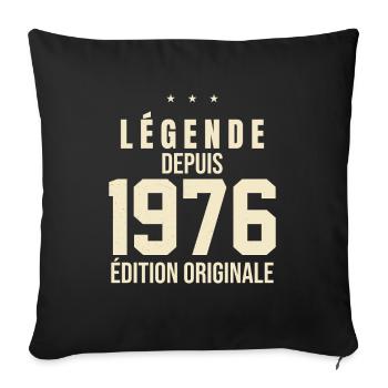 Légende Depuis 1976 - Édition Originale - Housse de coussin décorative 45 x 45 cm - noir - Devant