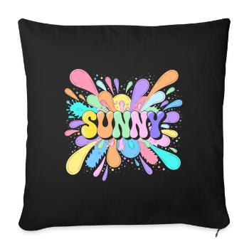 Sunny Splash Color Burst - Sofa pillowcase 17,3'' x 17,3'' (45 x 45 cm) - black - Front