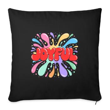 Joyful Éclaboussures Colorées rouge - Housse de coussin décorative 45 x 45 cm - noir - Devant