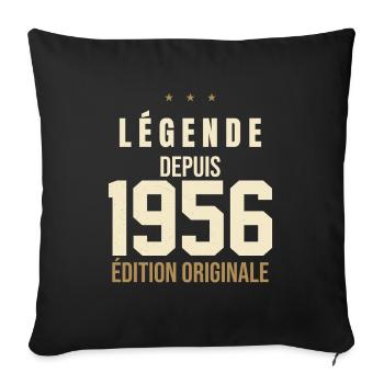 Légende Depuis 1956 - Édition Originale Vintage - Housse de coussin décorative 45 x 45 cm - noir - Devant