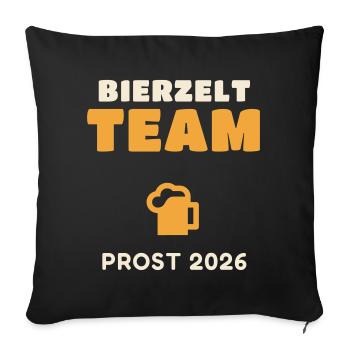Bierzelt Team 2026 Volksfest Prost - Bierzelt - Sofakissenbezug 45 x 45 cm - Schwarz - Vorne