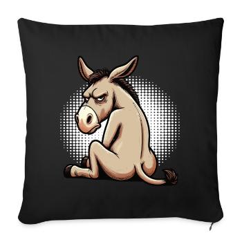 Esel Eselchen Eselhalter Muli Langohresel Muli - Sofakissenbezug 45 x 45 cm - Schwarz - Vorne