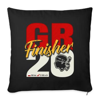 GR20 Finisher cadeau randonnée Corse - Housse de coussin décorative 45 x 45 cm - noir - Devant