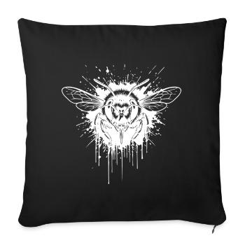 Guêpe Trash White - Wasp Tattoo Art - Housse de coussin décorative 45 x 45 cm - noir - Devant