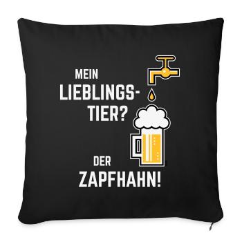 Mein Lieblingstier? Der Zapfhahn! (Bier / 3C) - Sofakissenbezug 45 x 45 cm - Schwarz - Vorne