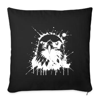White Splash Eagle - Sofa pillowcase 17,3'' x 17,3'' (45 x 45 cm) - black - Front
