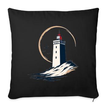 Rubjerg Knude Lighthouse – Denmark - Sofa pillowcase 17,3'' x 17,3'' (45 x 45 cm) - black - Front