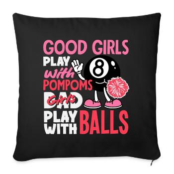 Bad Girl Playing With Balls Billiards Funny - Sofa pillowcase 17,3'' x 17,3'' (45 x 45 cm) - black - Front