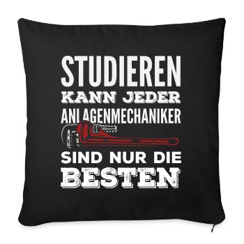 Anlagenmechaniker SHK Sanitär Heizung Handwerk - Sofakissenbezug 45 x 45 cm - Schwarz - Vorne