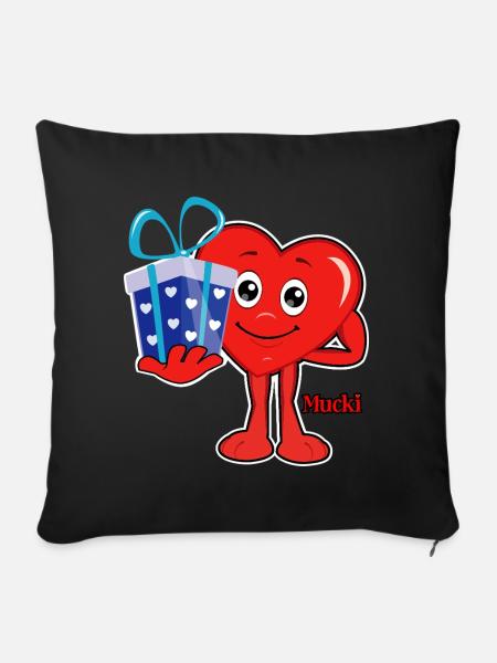 Mucki Riesen-Geschenk - Sofakissenbezug 45 x 45 cm - Schwarz