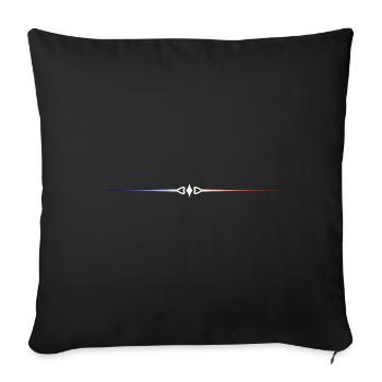 drapeau français - Housse de coussin décorative 45 x 45 cm - noir - Devant