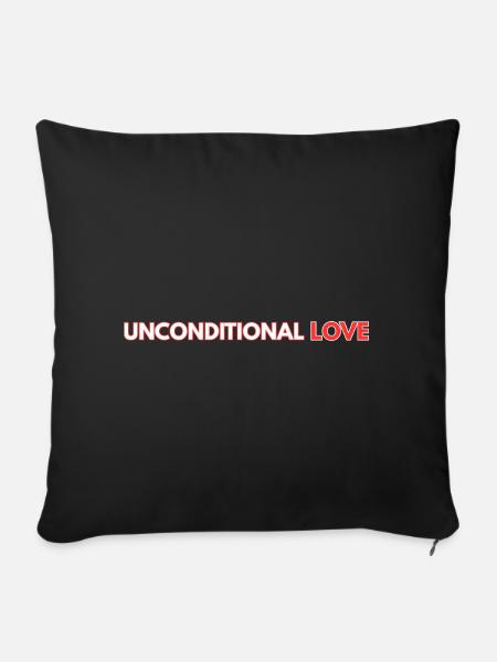 Bedingungslose Liebe - Sofakissenbezug 45 x 45 cm - Schwarz