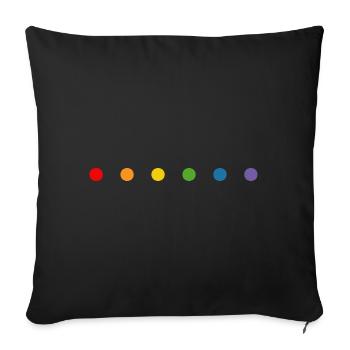 Regenbogen small rounds LGBT lgbtqi queer - Sofakissenbezug 45 x 45 cm - Schwarz - Vorne