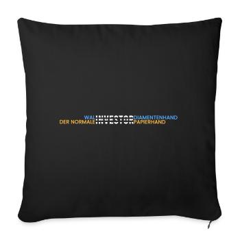 Wal Investor=Diamentenhand - Sofakissenbezug 45 x 45 cm - Schwarz - Vorne