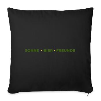 Sonne Bier FreundeT-Shirt–Frühlingsfest Biergarten - Sofakissenbezug 45 x 45 cm - Schwarz - Vorne