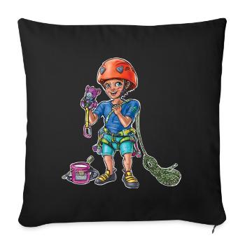Little baby climber 4 - Sofa pillowcase 17,3'' x 17,3'' (45 x 45 cm) - black - Front