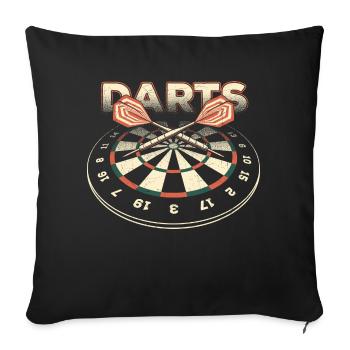 Darts 3D - Dart T-Shirts RAHMENLOS - Sport Club - Sofakissenbezug 45 x 45 cm - Schwarz - Vorne