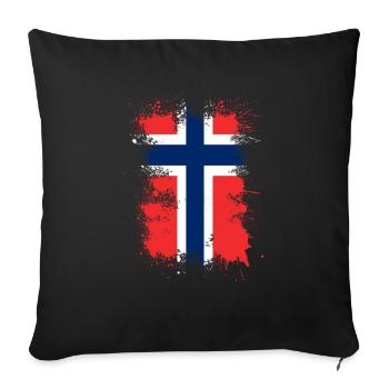 Norway flag art - Sofa pillowcase 17,3'' x 17,3'' (45 x 45 cm) - black - Front