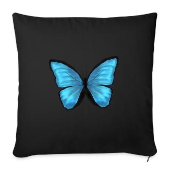 Butterfly Butterfly Animal Blue - Sofa pillowcase 17,3'' x 17,3'' (45 x 45 cm) - black - Front