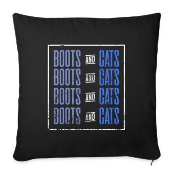Boots and cats - Sofa pillowcase 17,3'' x 17,3'' (45 x 45 cm) - black - Front