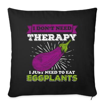 Eggplant gift - Sofa pillowcase 17,3'' x 17,3'' (45 x 45 cm) - black - Front